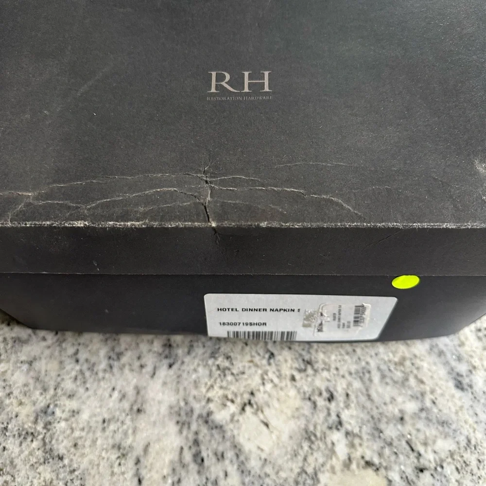 Restoration Hardware blue dinner napkins, monagrammed M